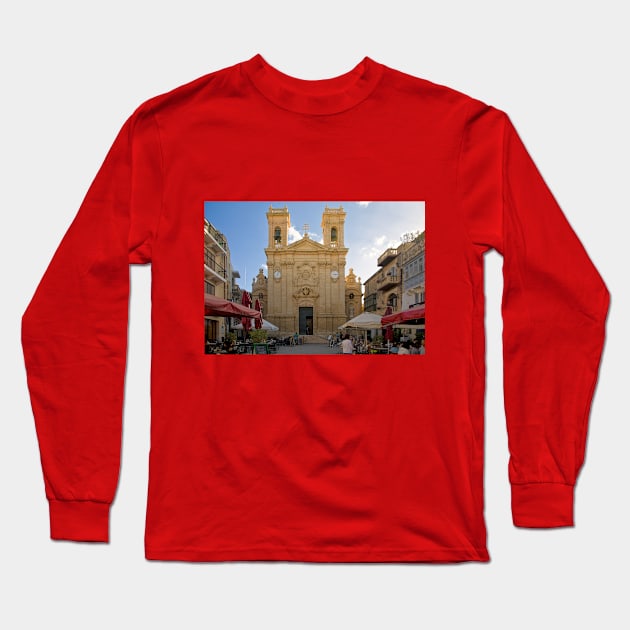 The Basilica of St George, Victoria, Gozo Long Sleeve T-Shirt by Violaman